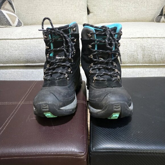 Womens Nord Trail JENNY Thinsulate Snow Hiking Boots 9M Black Teal Suede Lace Up - Picture 2 of 9